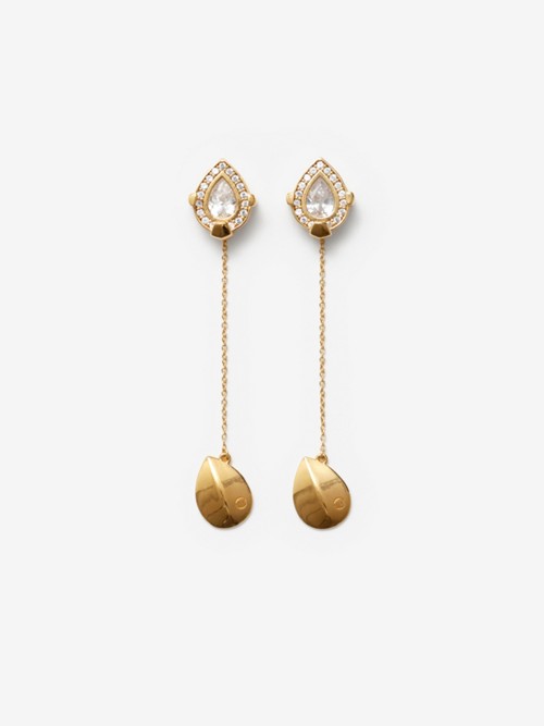 Burberry Shield Pendant Earrings In Gold/clear