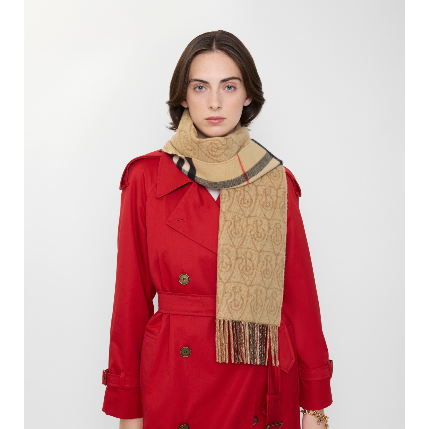Reversible B Shield Cashmere Scarf