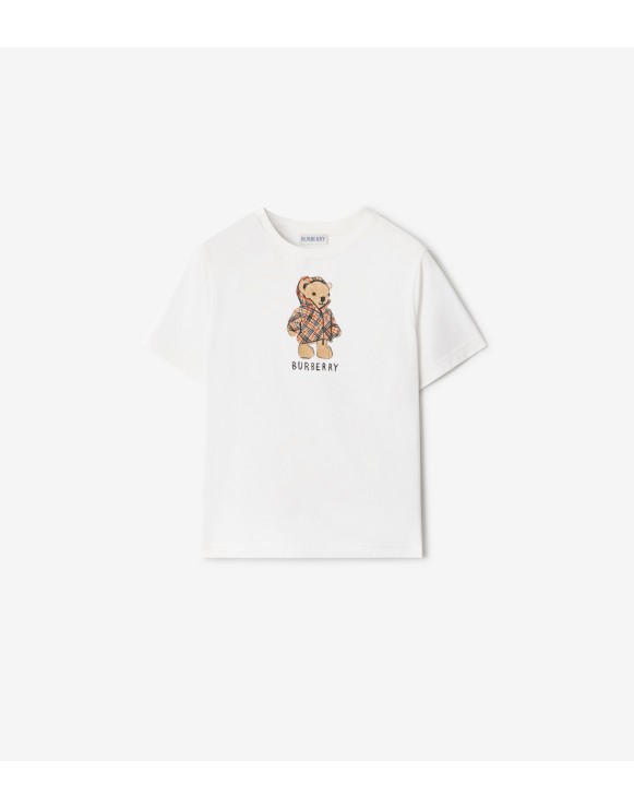 T-shirt in cotone con orsetto con piumino