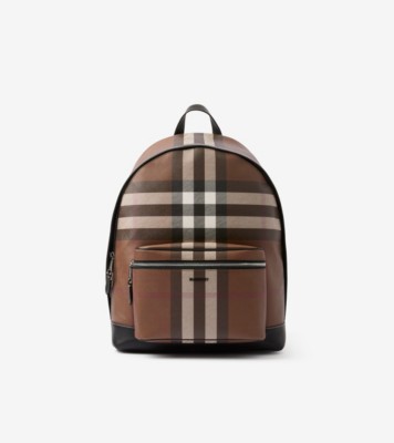 チェック バックパック (ダークバーチブラウン) - メンズ | Burberry®公式サイト