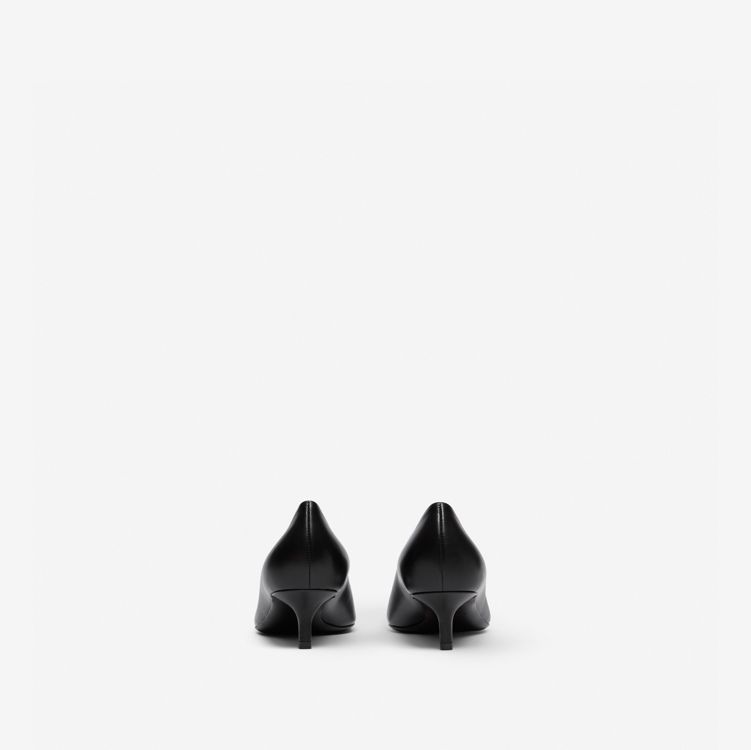 Scarpins de bico fino de couro com monograma (Preto) - Mulheres | Burberry® oficial