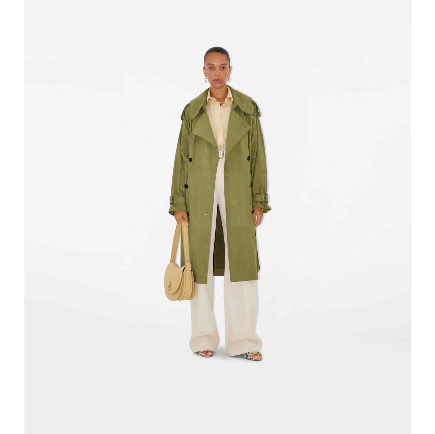 Long Nubuck Trench Coat