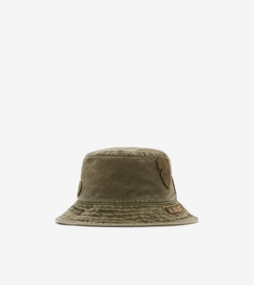バッジ コットン バケットハット (カーキ) - メンズ | Burberry