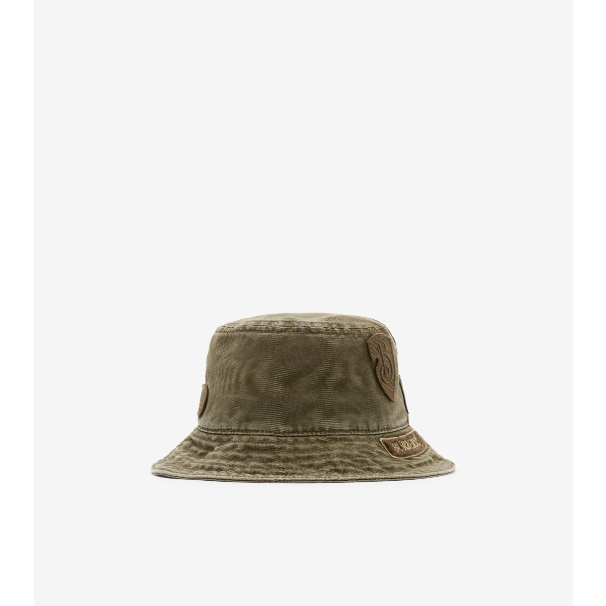 Burberry Badge Cotton Bucket Hat In Khaki