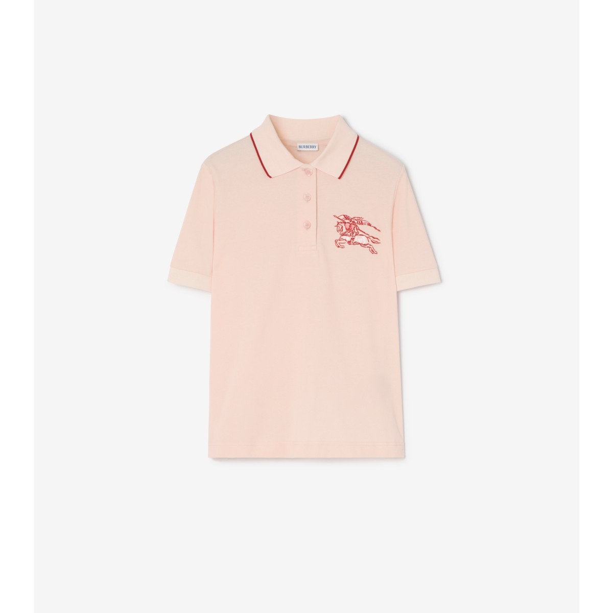  Embroidered Heart Knight Cotton Polo Shirt