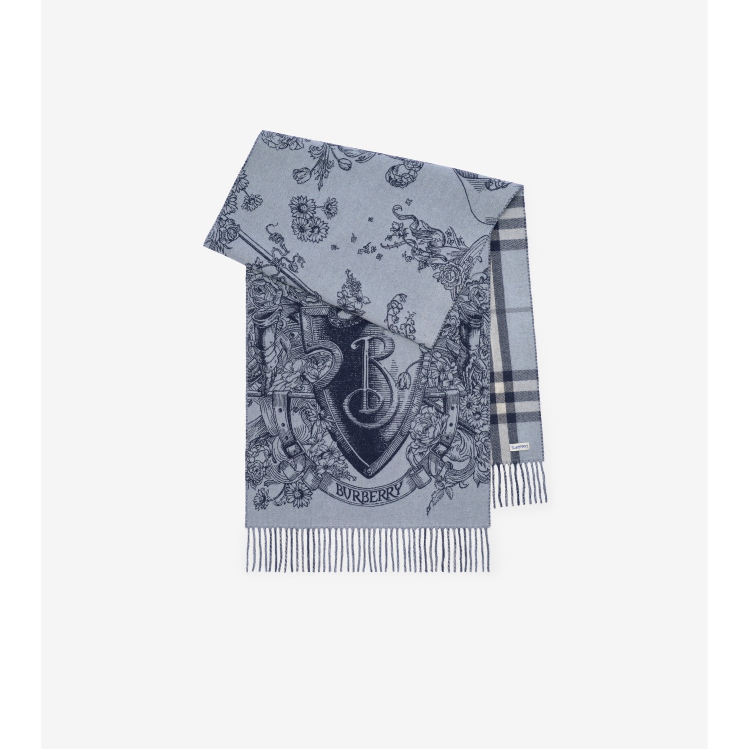 Reversible Etched Knight Cashmere Scarf