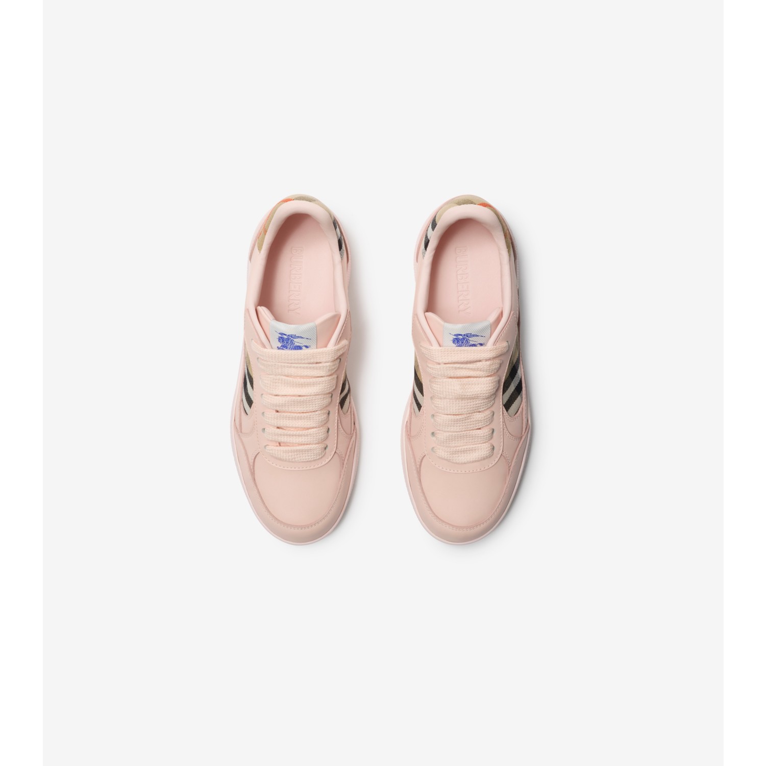 Leather and Check Terrace Sneakers​