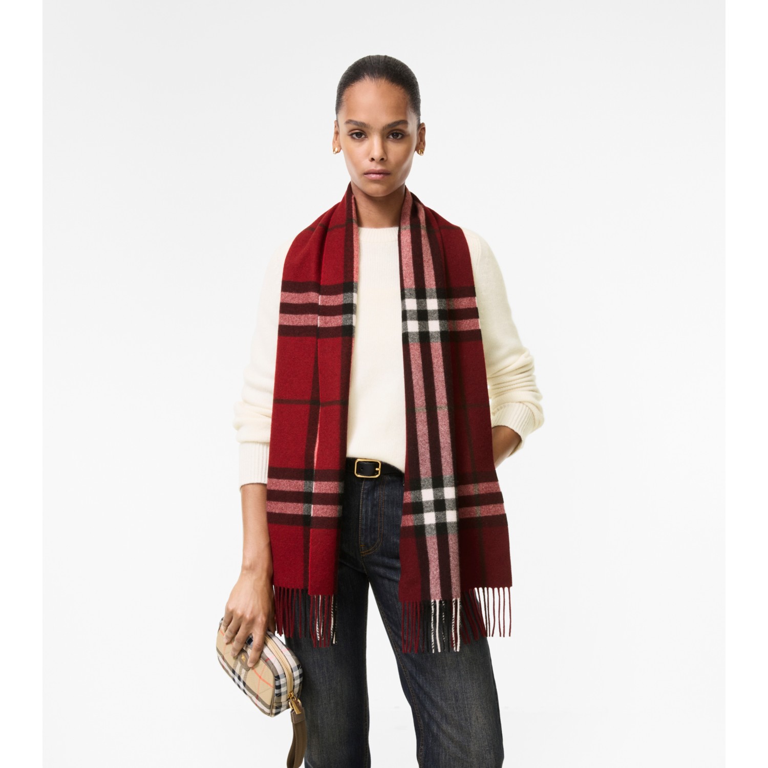 Gradient Check Cashmere Scarf - thumbnail 9
