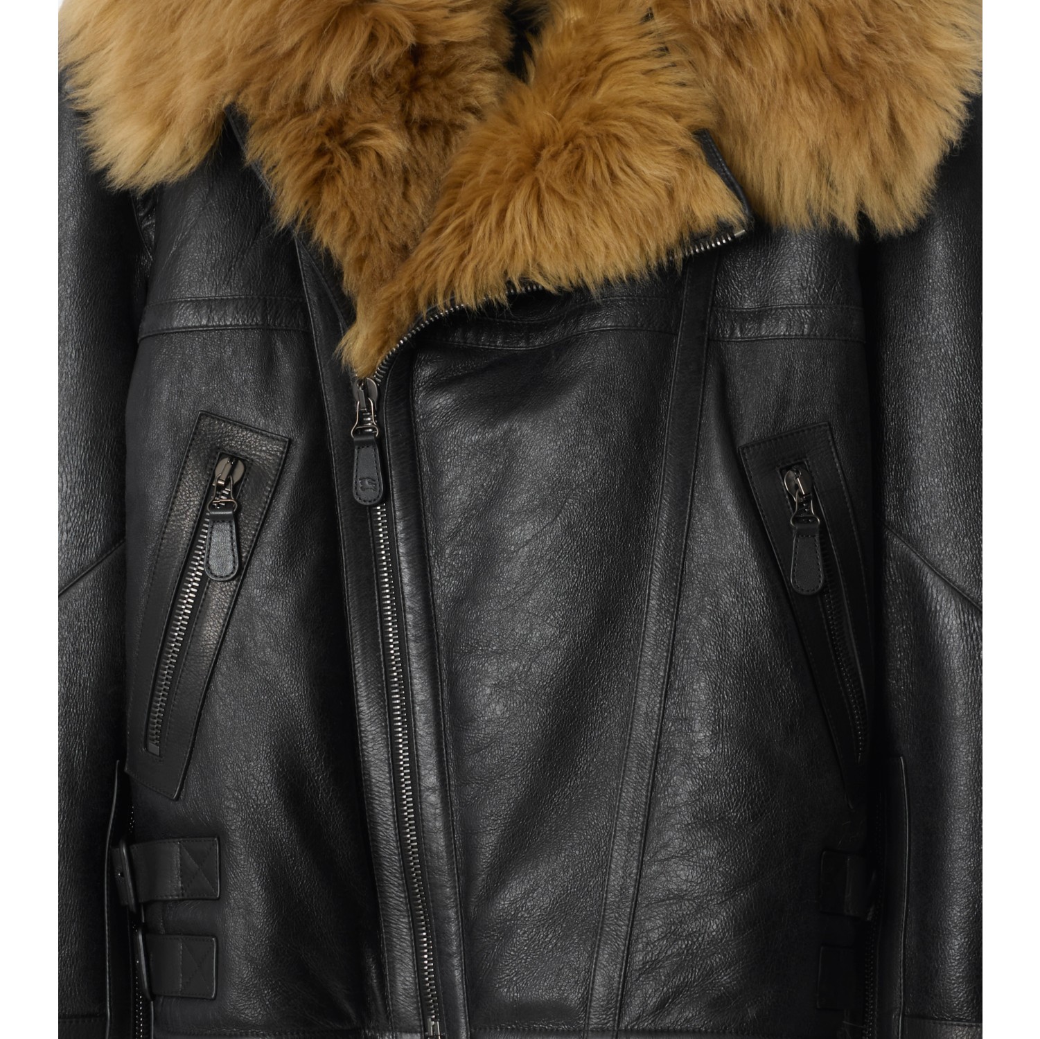 Cropped-Fliegerjacke aus Lammfell