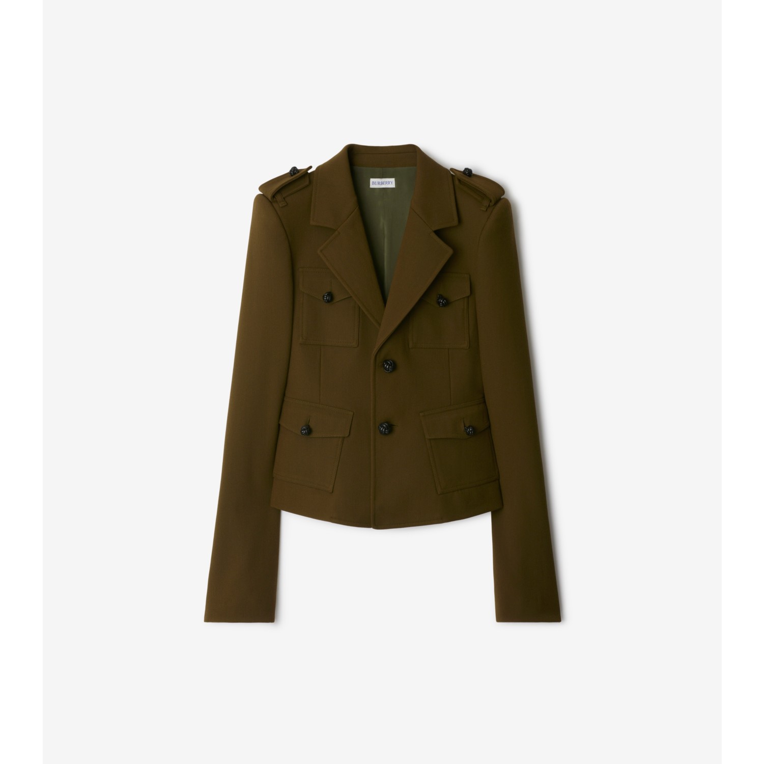 Nylon Wool Blend Tailored Jacket