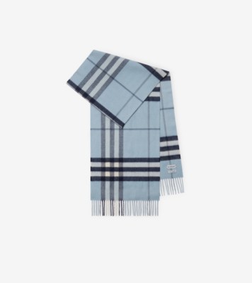 Check Cashmere Scarf in Bank blue | Burberry® Official