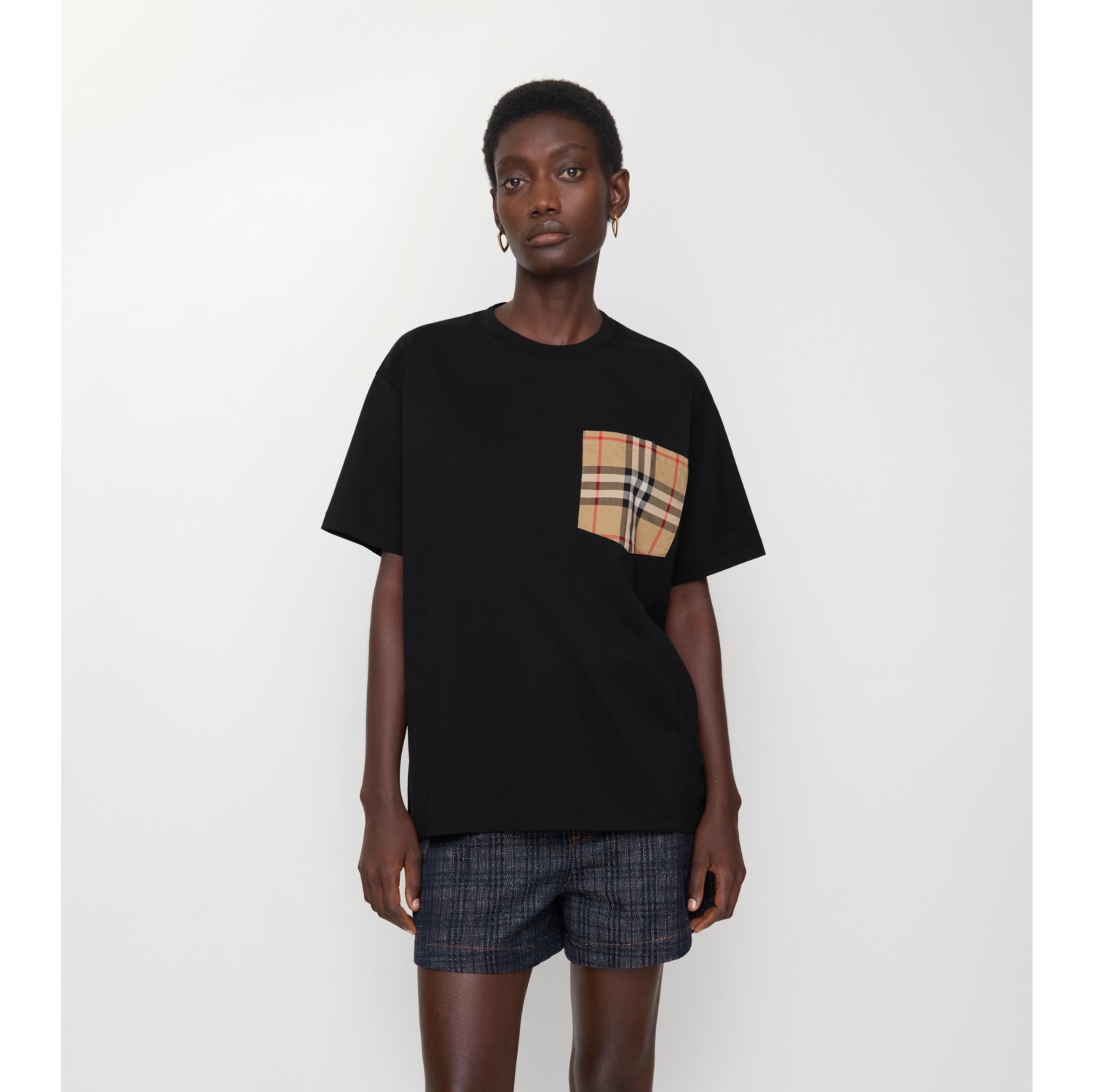 Check Pocket Cotton T-shirt