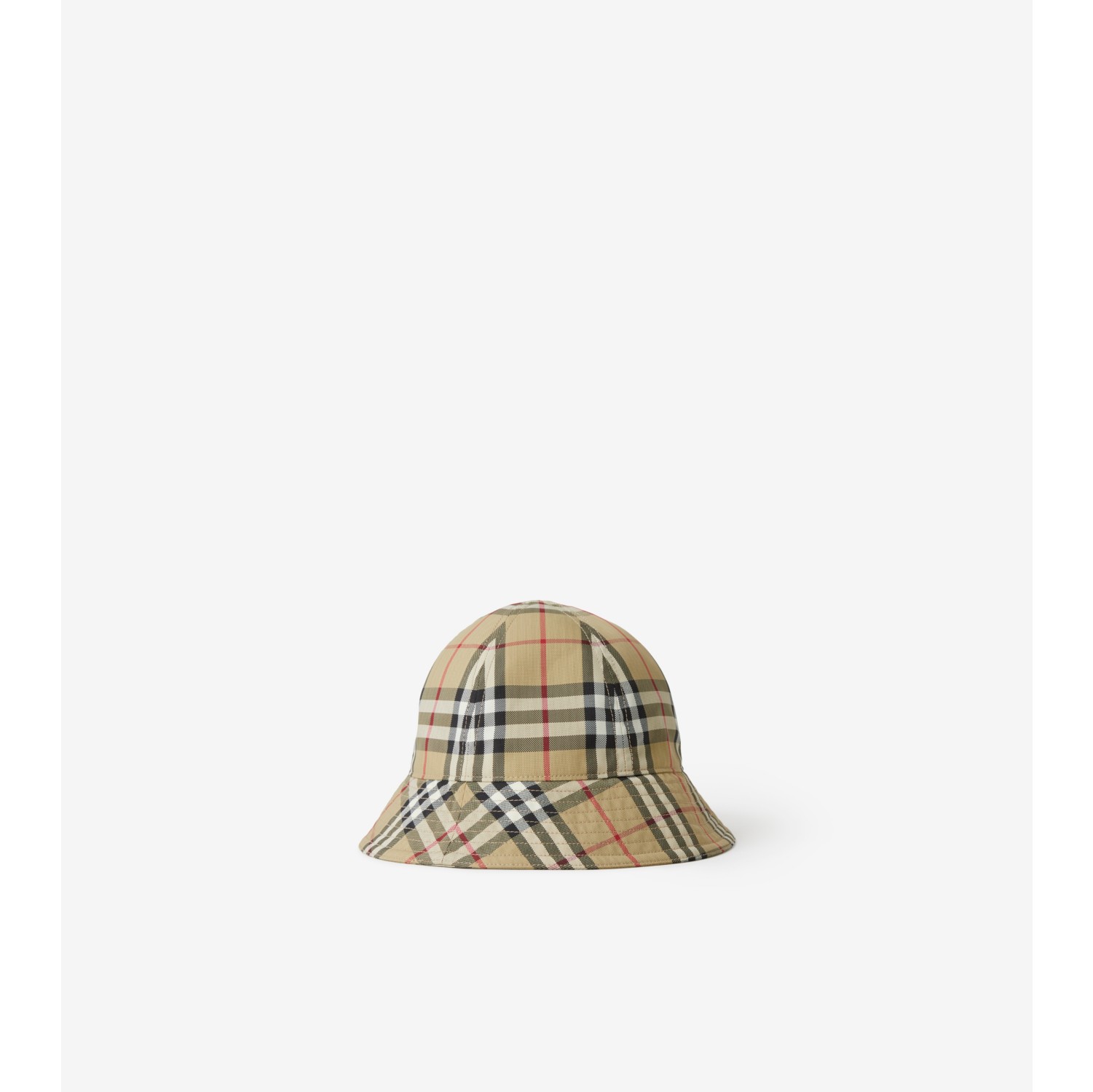 burberry check bucket hat in beige