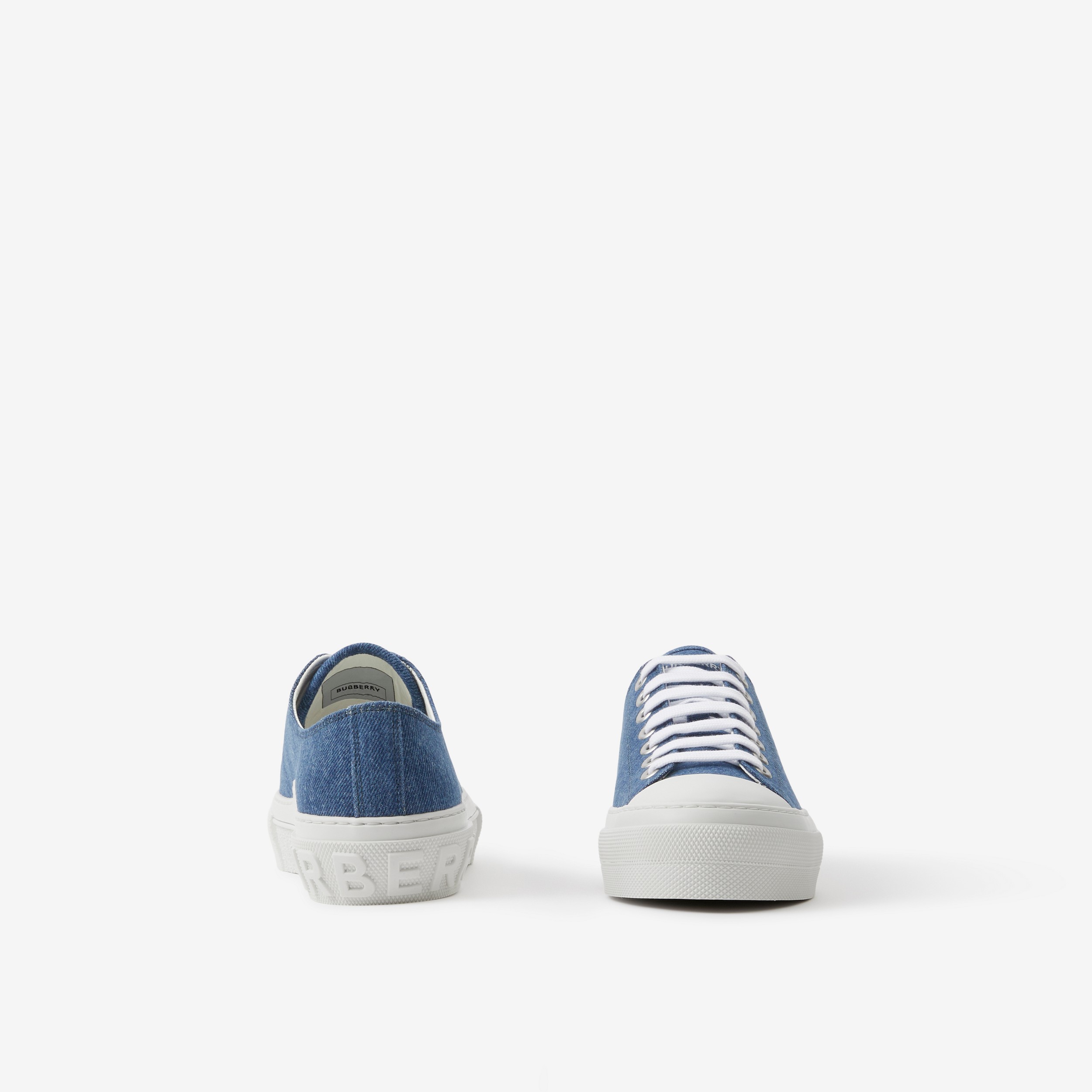Logo Print Denim Sneakers in Blue - Women | Burberry® Official - 4