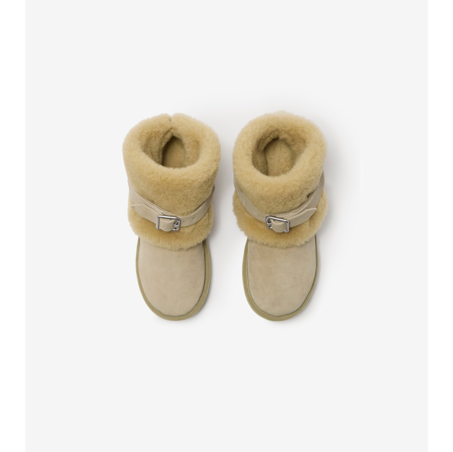 Bottines Chubby en cuir velours et shearling