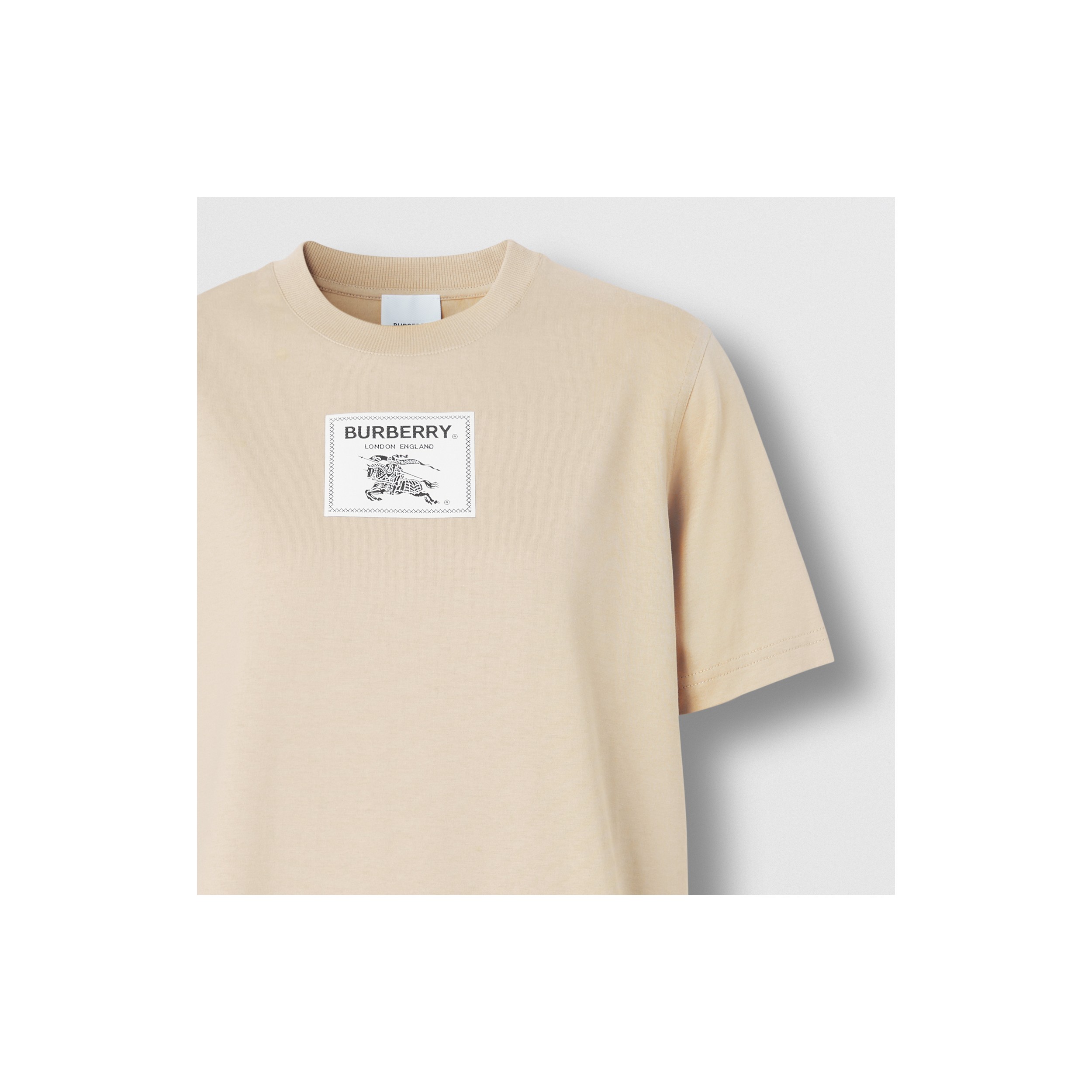 Camiseta de algodão com etiqueta Prorsum (Fulvo Suave) - Mulheres | Burberry® oficial - 2