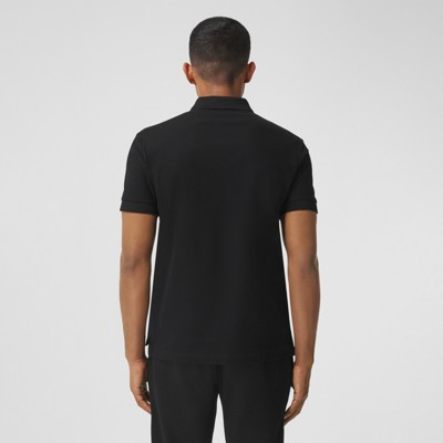 モノグラムモチーフ コットンピケ ポロシャツ (ブラック) - メンズ | Burberry®公式サイト