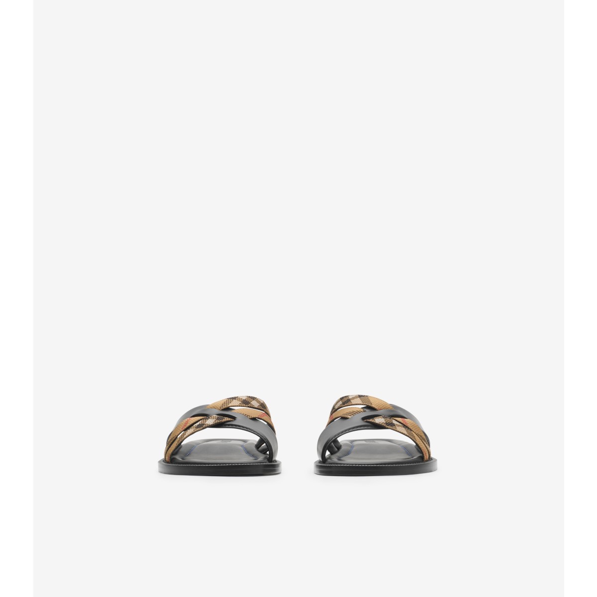  Check and Leather Drift Sandals​