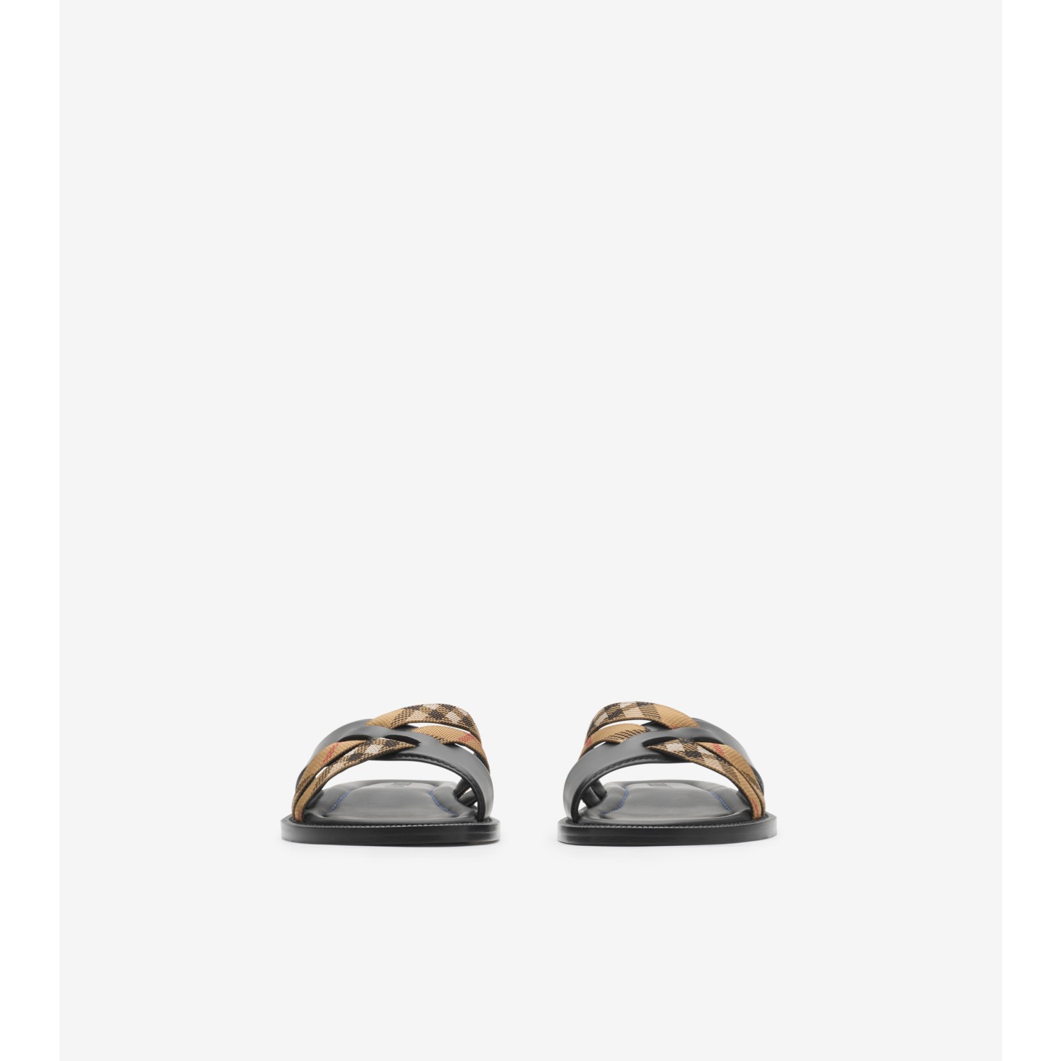 Check and Leather Drift Sandals​