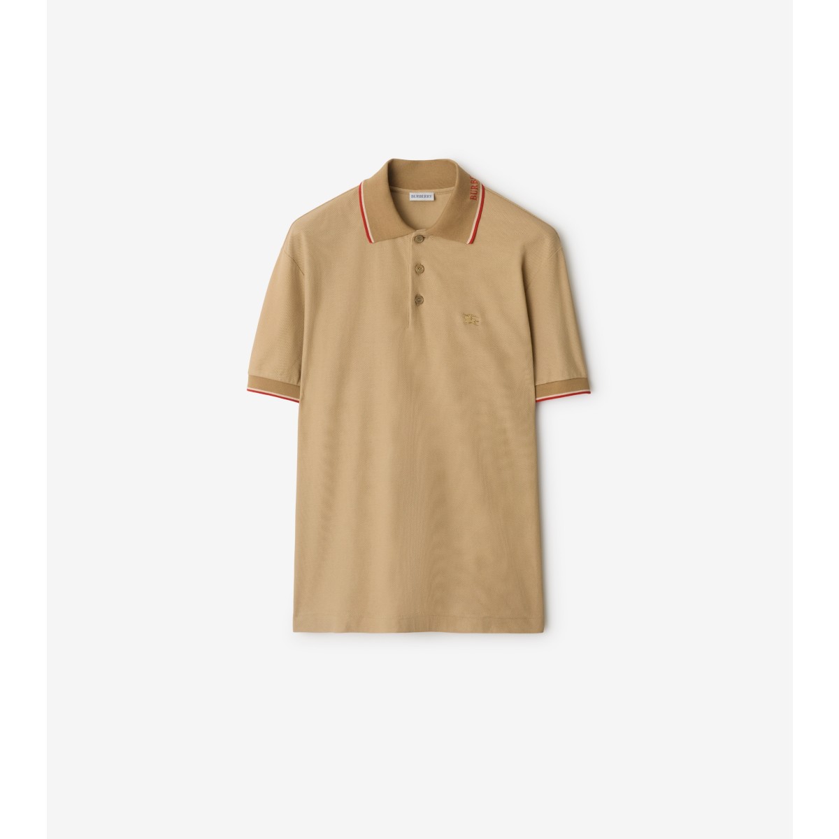  Embroidered Logo Collar Cotton Polo Shirt