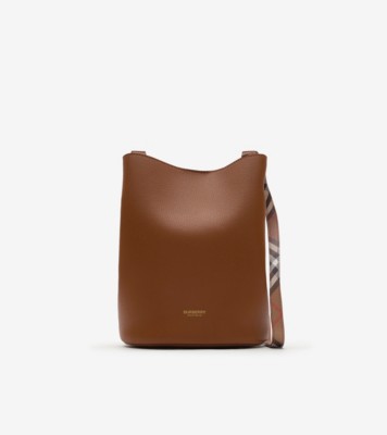 Small Leather Bucket Bag in Tawny brown - Women | Burberry® Official