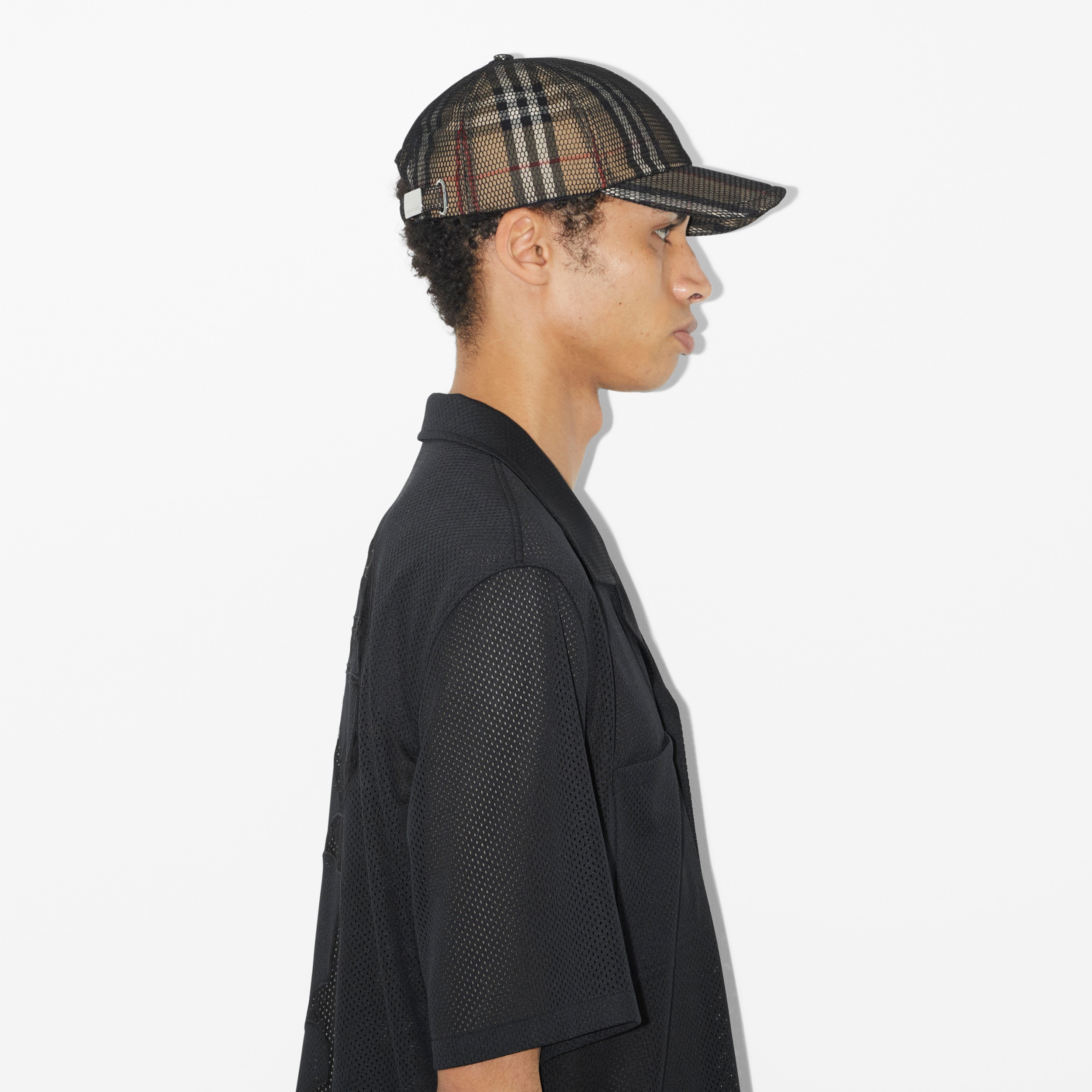 Mesh Overlay Check Baseball Cap in Archive Beige/black | Burberry