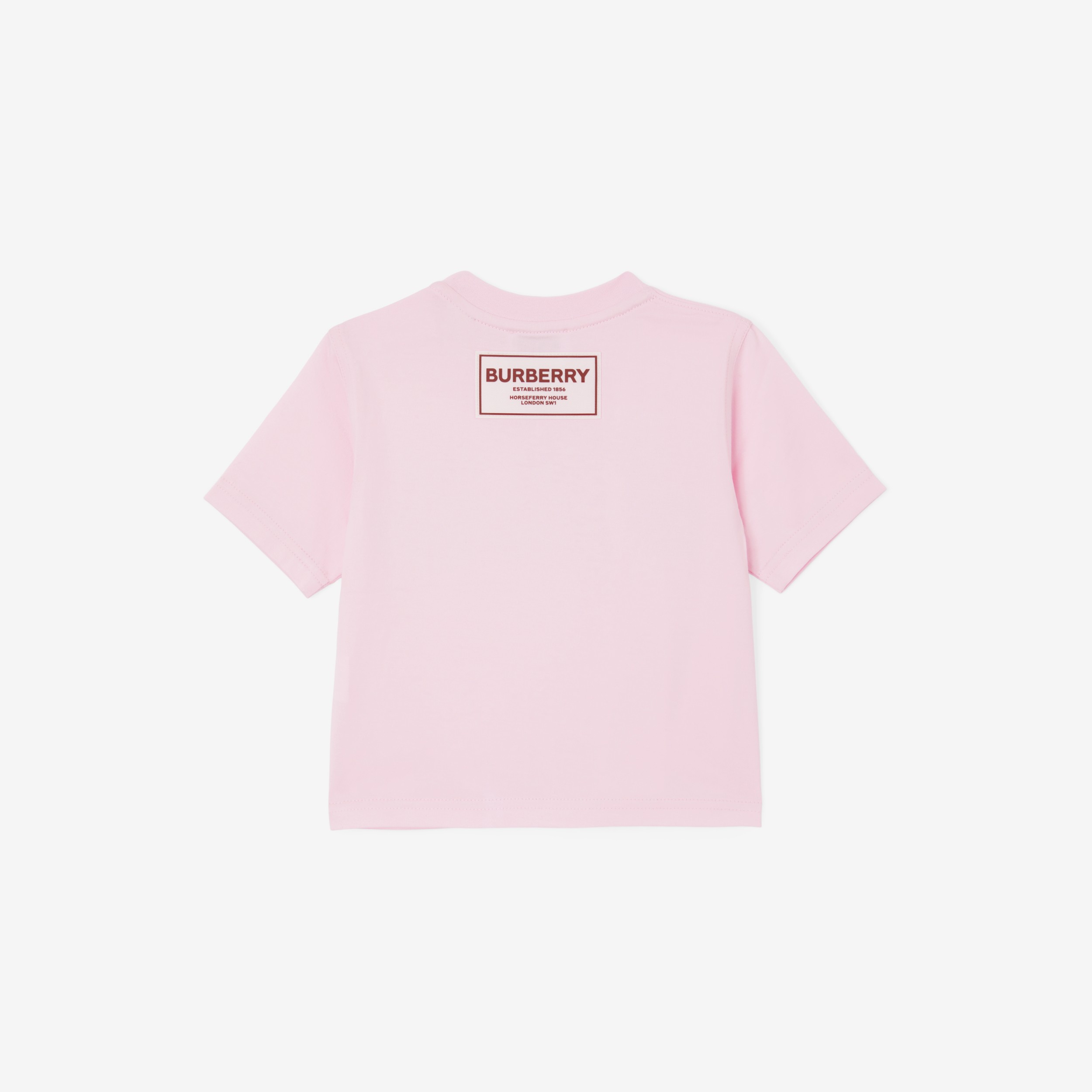 Thomas Bear Motif Cotton T-shirt in Pale Candy Pink - Children | Burberry® Official - 2