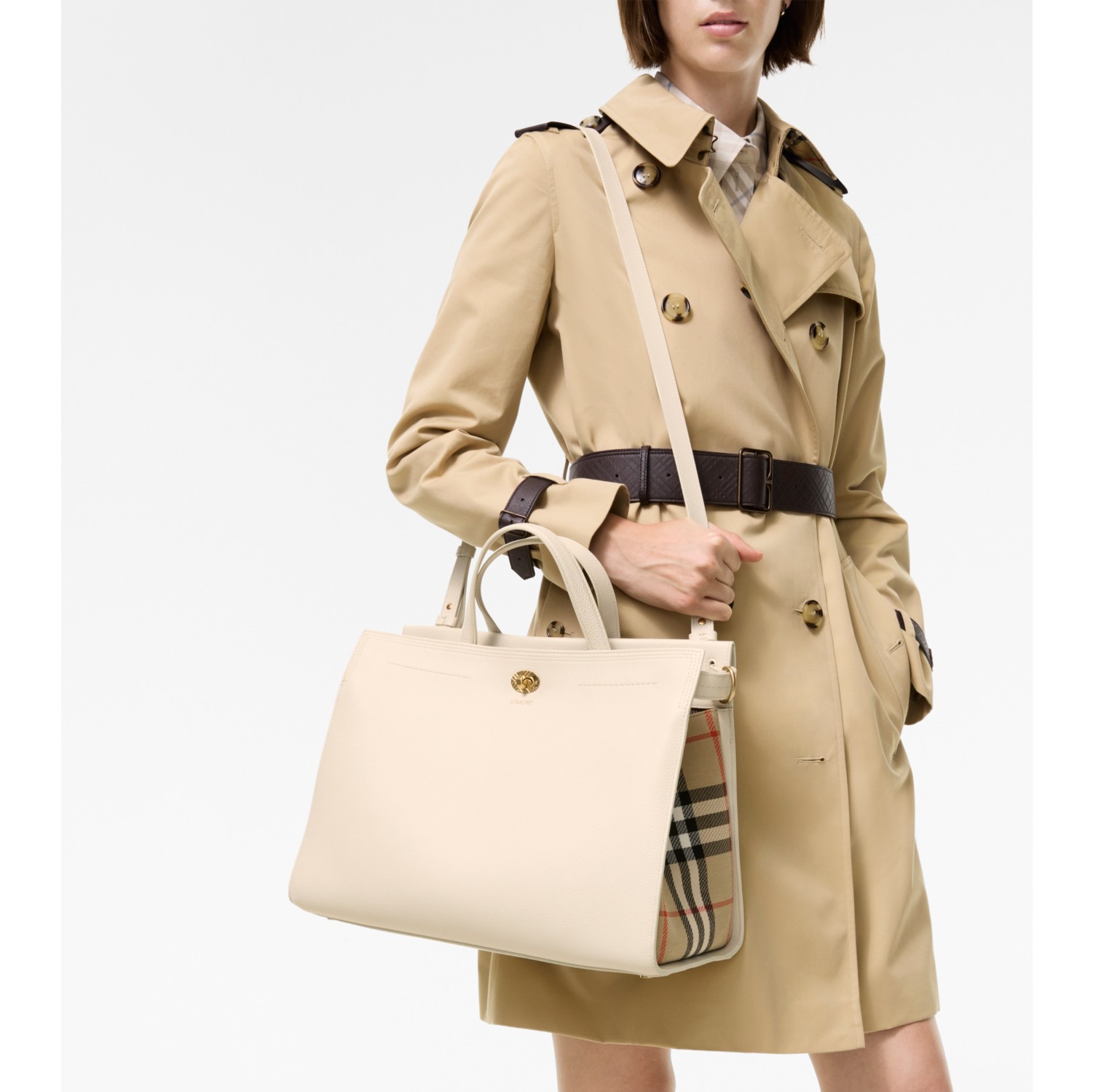 Cotswolds Check Tote in Soap beige - Women