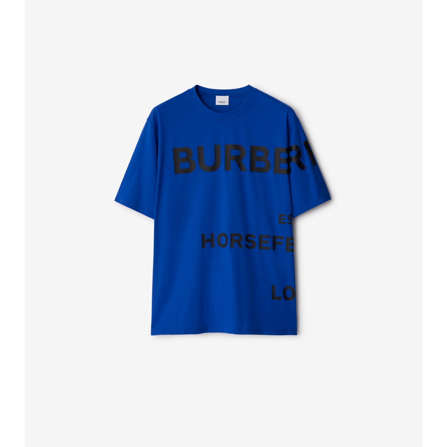 Horseferry Cotton T-shirt in Dark ocean blue - Men | Burberry® Official