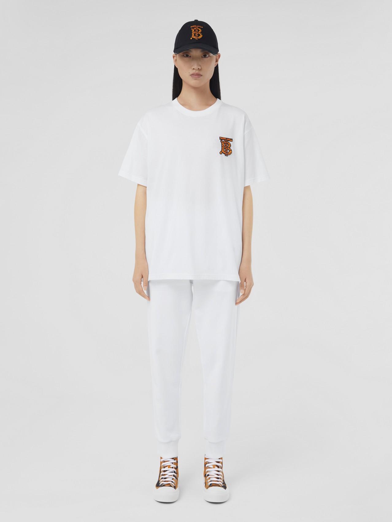 T-shirt oversize en coton Monogram (Blanc)