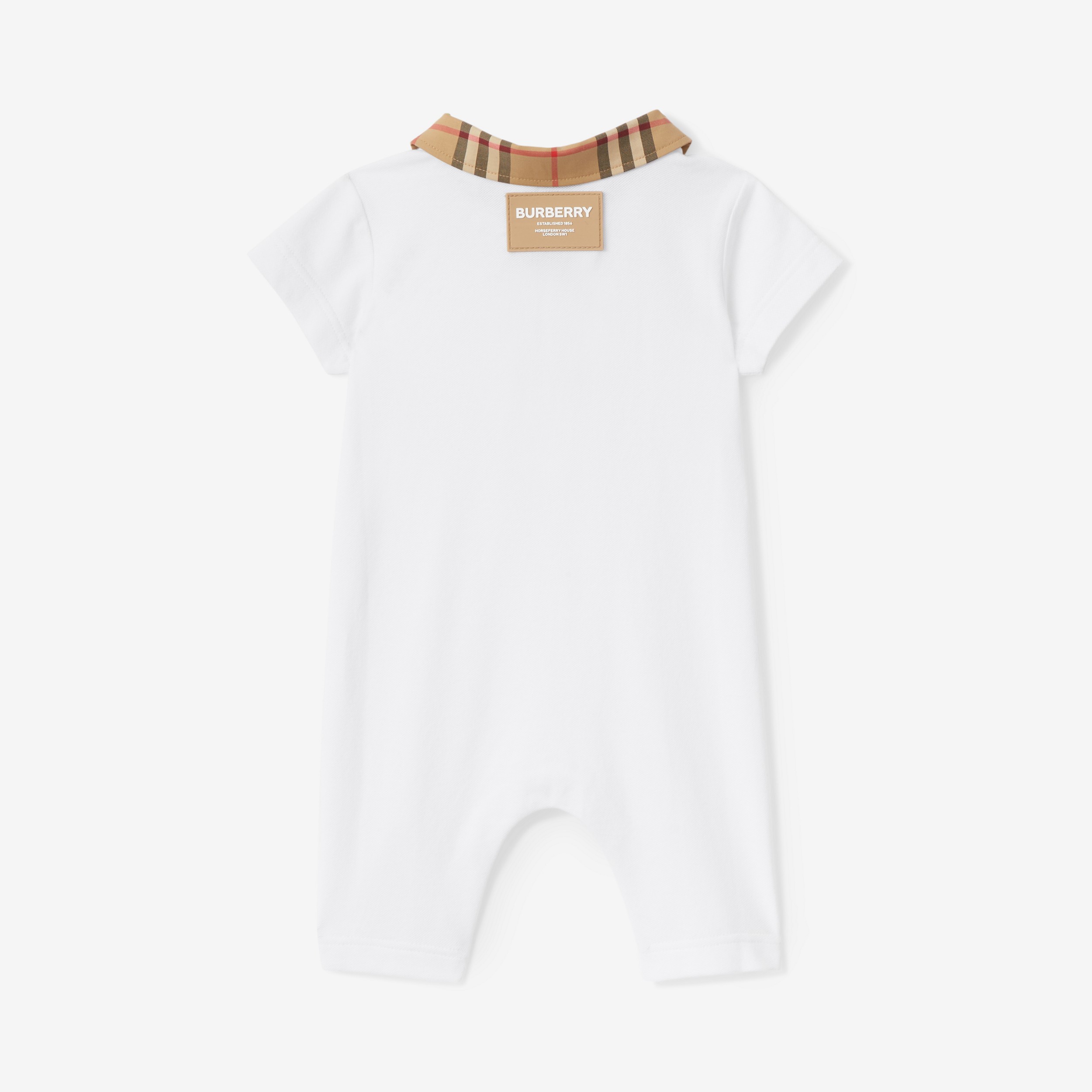 Combinaison en piqué de coton stretch Check (Blanc) - Enfant | Site officiel Burberry® - 2