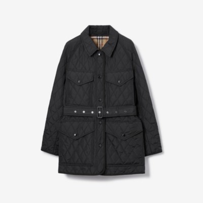 Diamond Quilted Nylon Canvas Field Jacket in Black - Women | Burberry®  Official