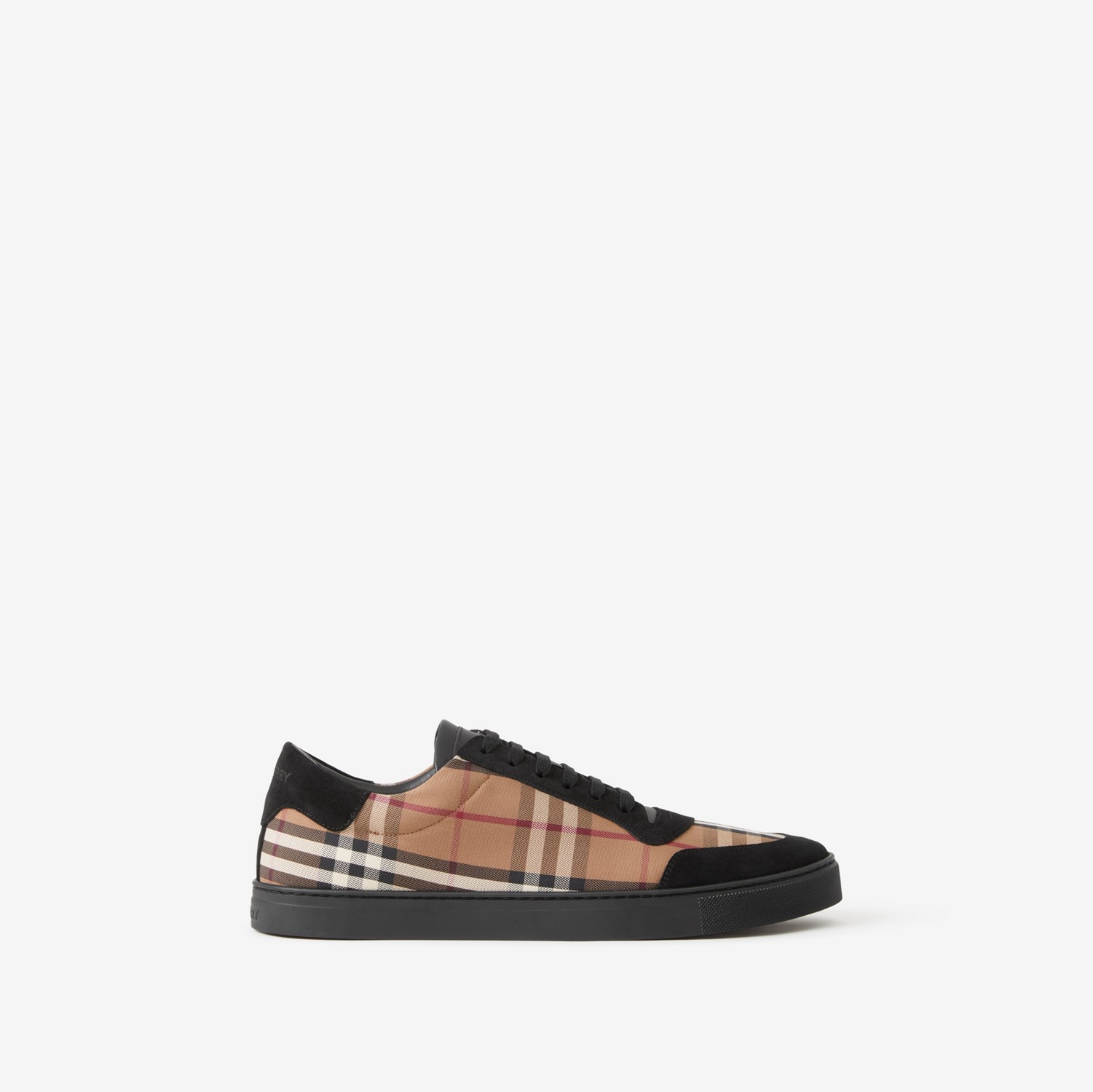 Vintage Check Cotton and Suede Sneakers in Birch Brown - Men | Burberry® Official