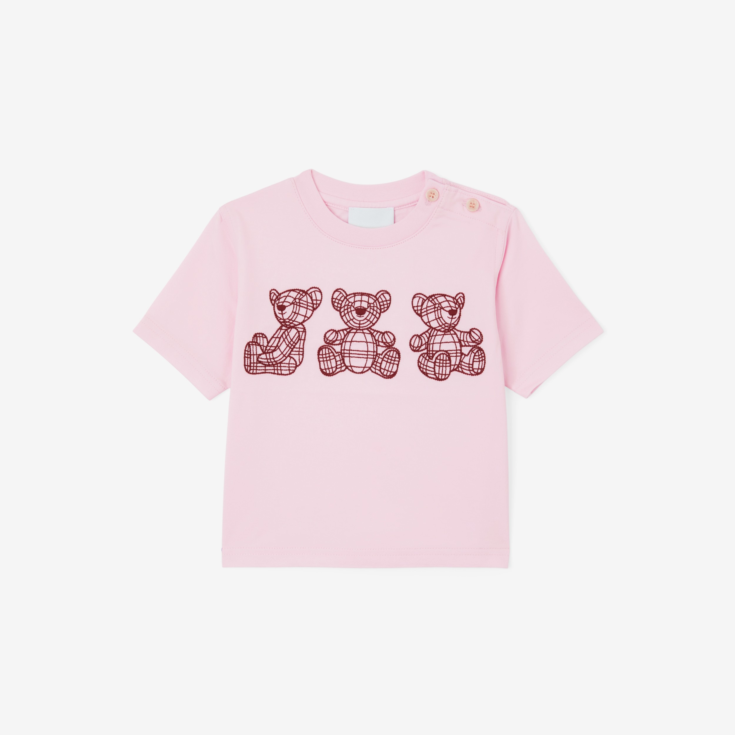 Thomas Bear Motif Cotton T-shirt in Pale Candy Pink - Children | Burberry®  Official