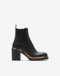 Leather Gravel Heel Chelsea Boots​​ in colour Black