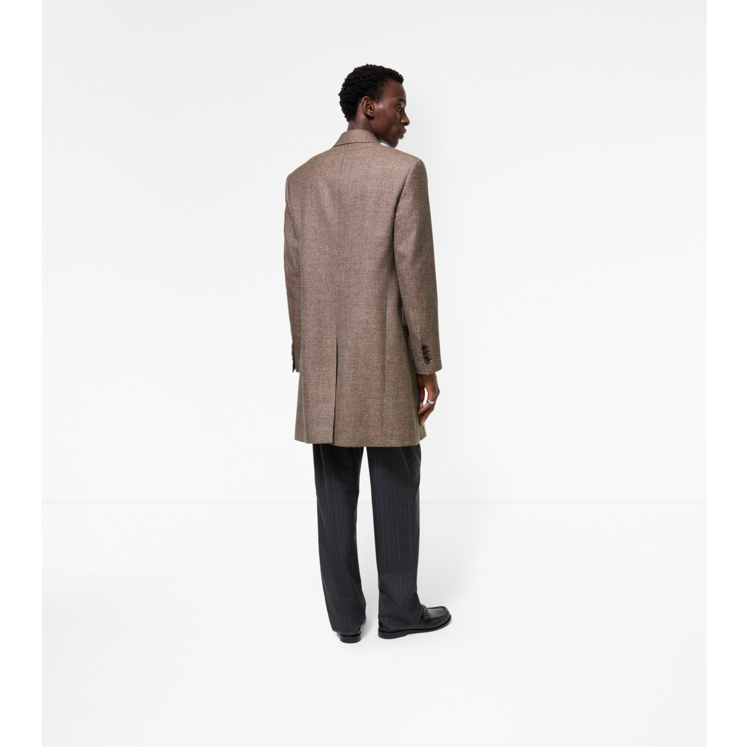 Burberry London ウールコート ブラウン Wool Linen Blend Denbury Tailored Coat in Soap beige/brown - Men