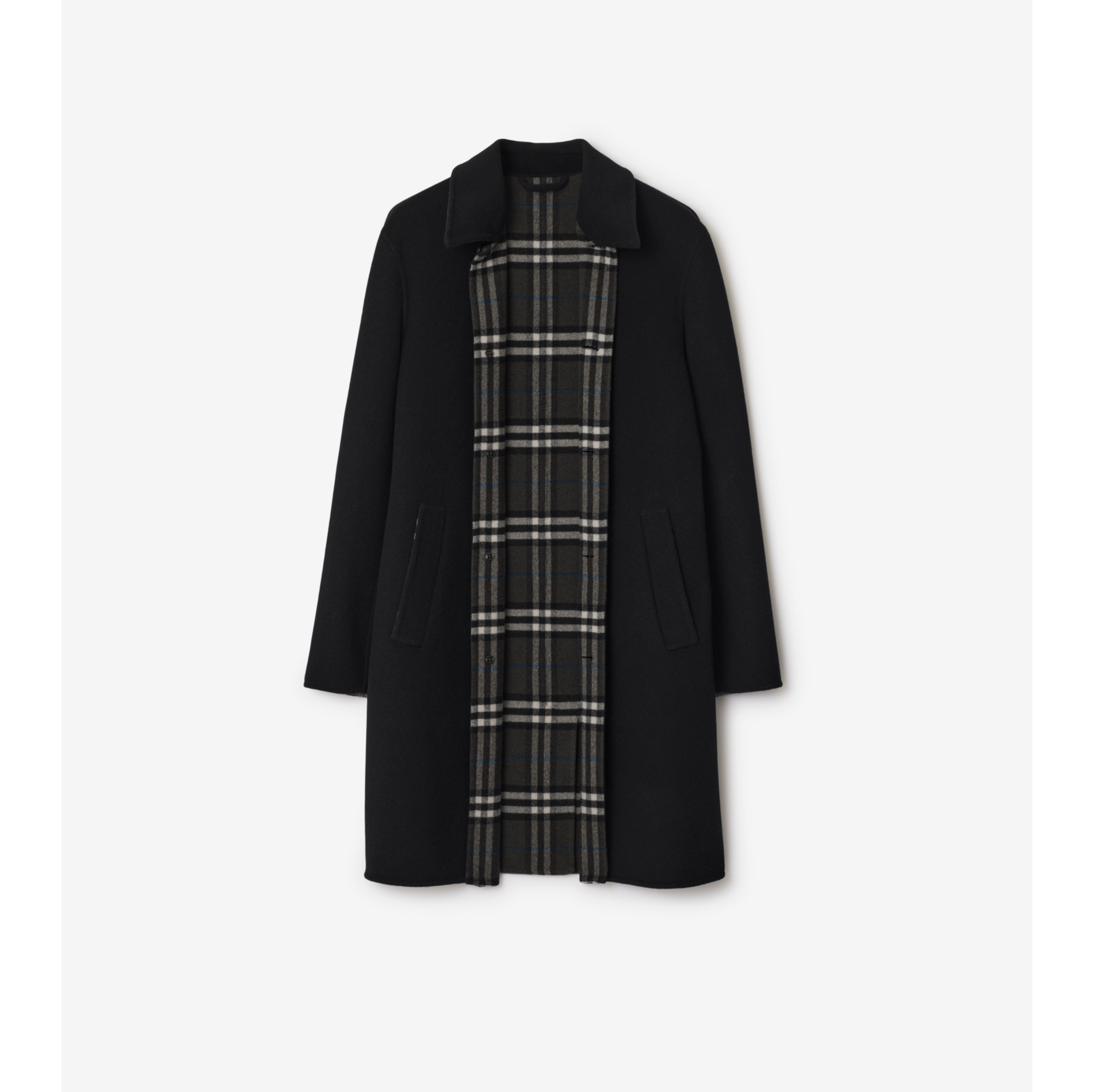 Mid-length Wool Car Coat in Black/snug - Men | Burberry® Official