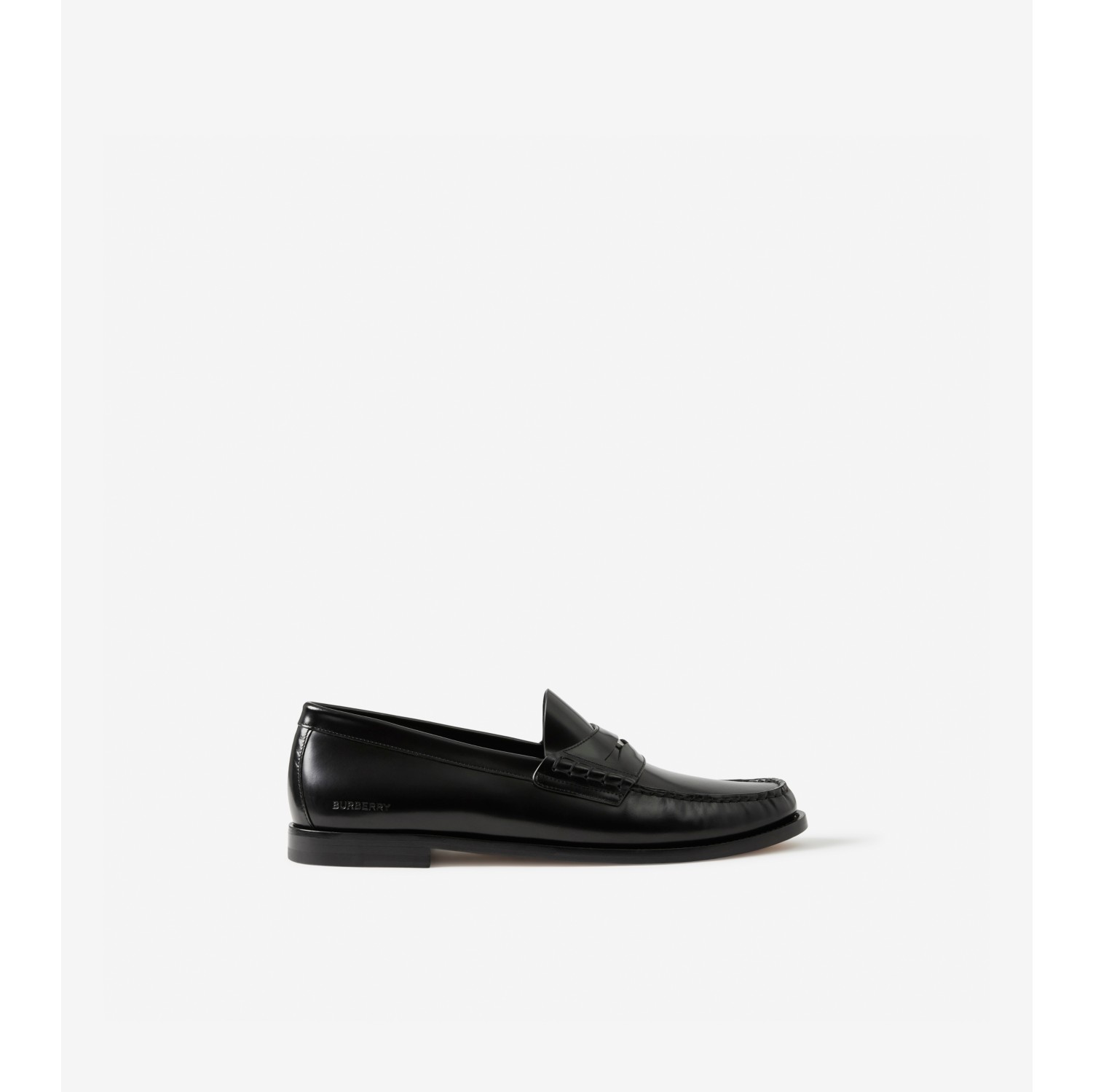 Coin Detail Leather Loafers in Black - Men | Burberry® Official