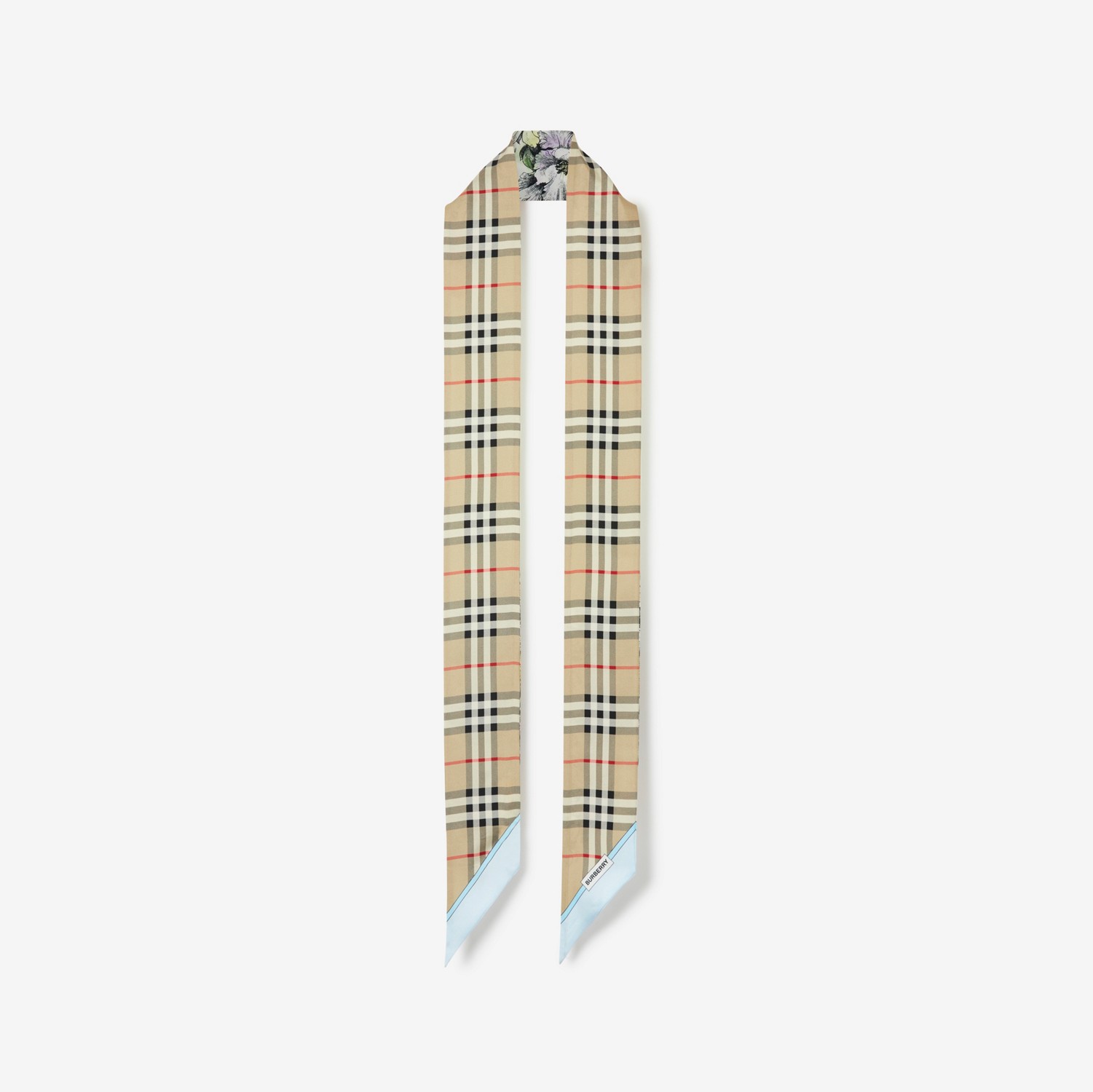 Montage Print Silk Skinny Scarf in Multicolour | Burberry® Official