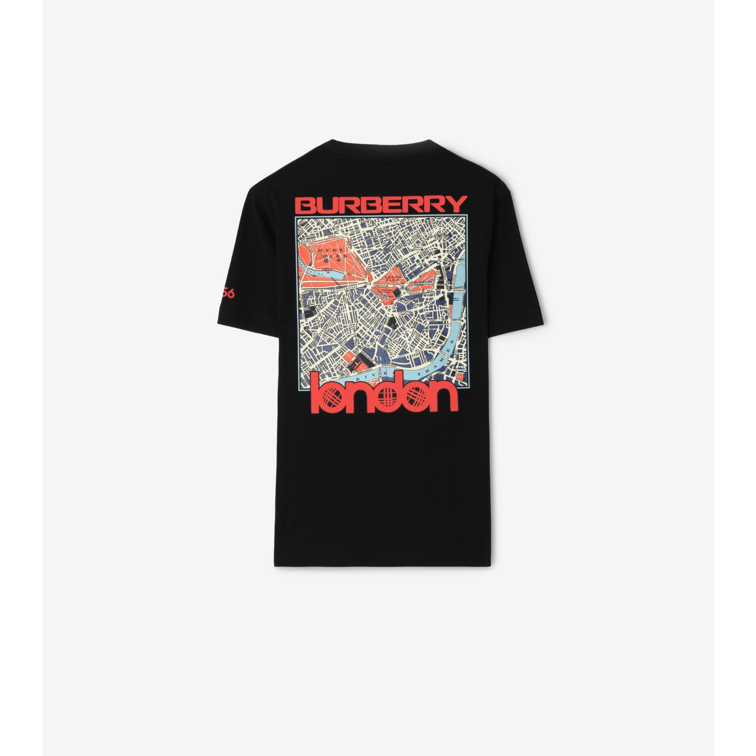 London Map Cotton T-shirt in Black - Men | Burberry® Official