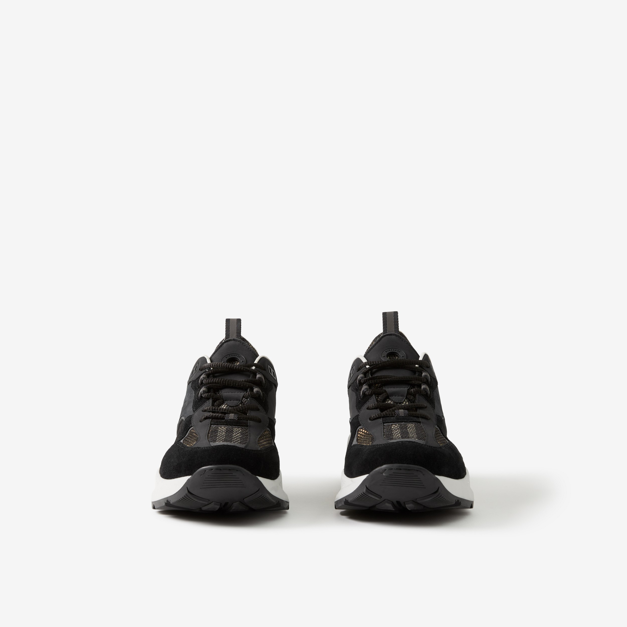 Sneakers en cuir, cuir velours et mesh à logo embossé (Noir) - Homme | Site officiel Burberry® - 2