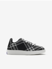 Check Knit Box Sneakers in Black