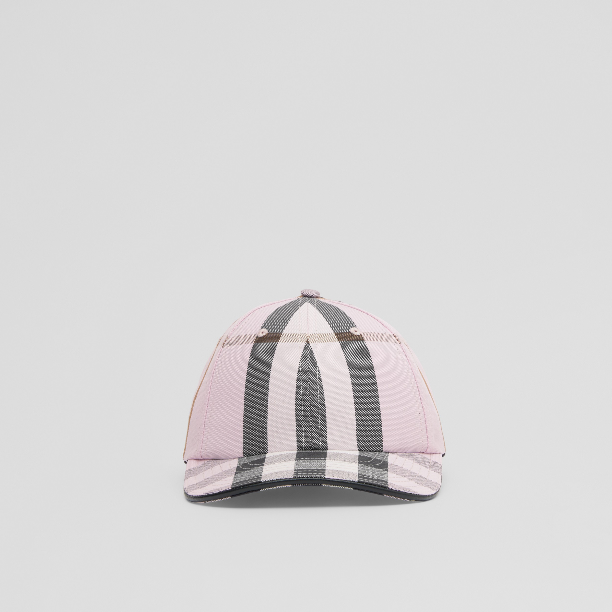 Logo Detail Check Cotton Baseball Cap in Pink | Burberry® Official - 1