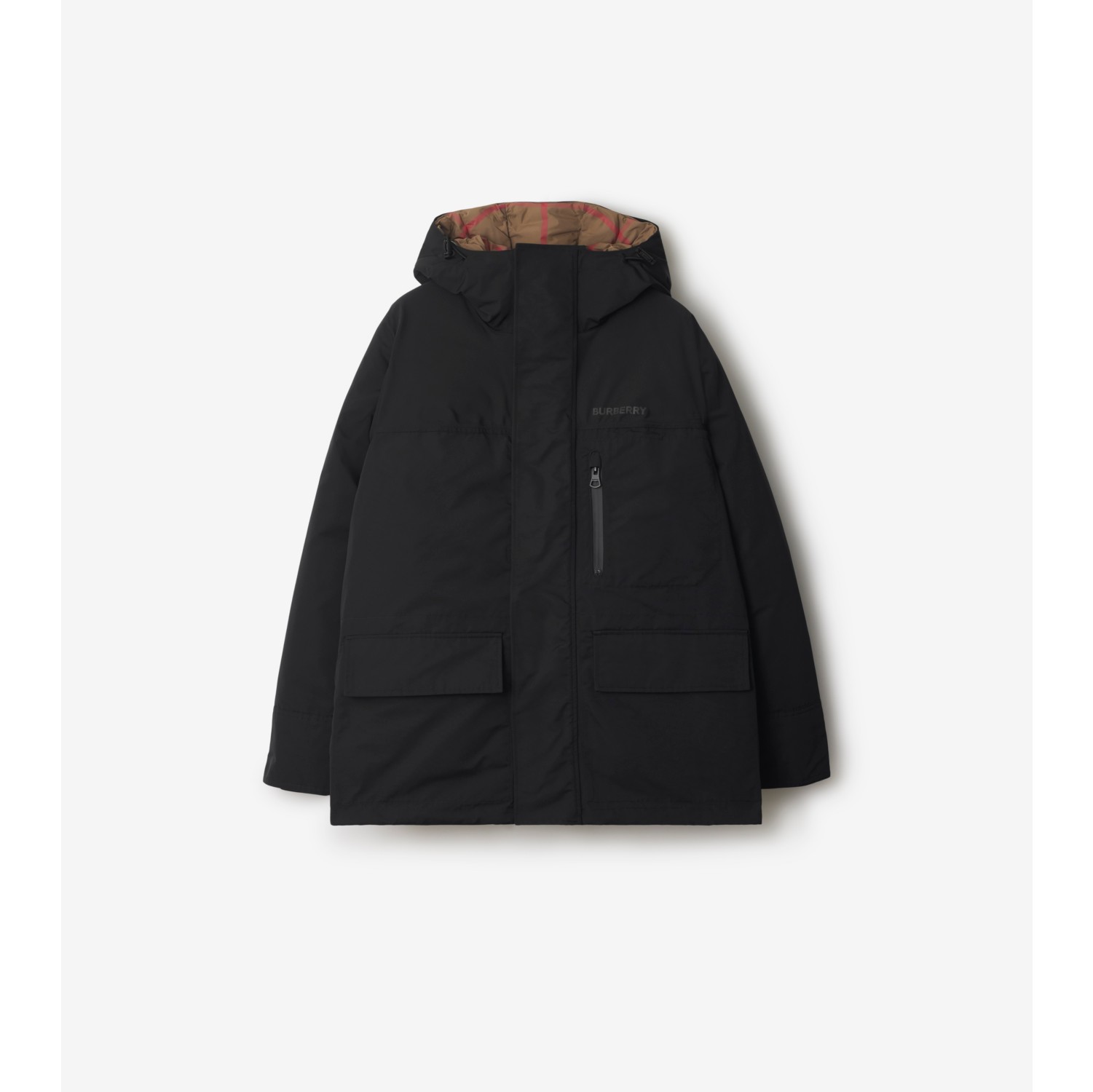 Detachable Warmer Parka in Black Men Burberry Official