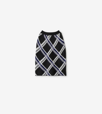 Check Silk Skirt in Black Women Burberry Official