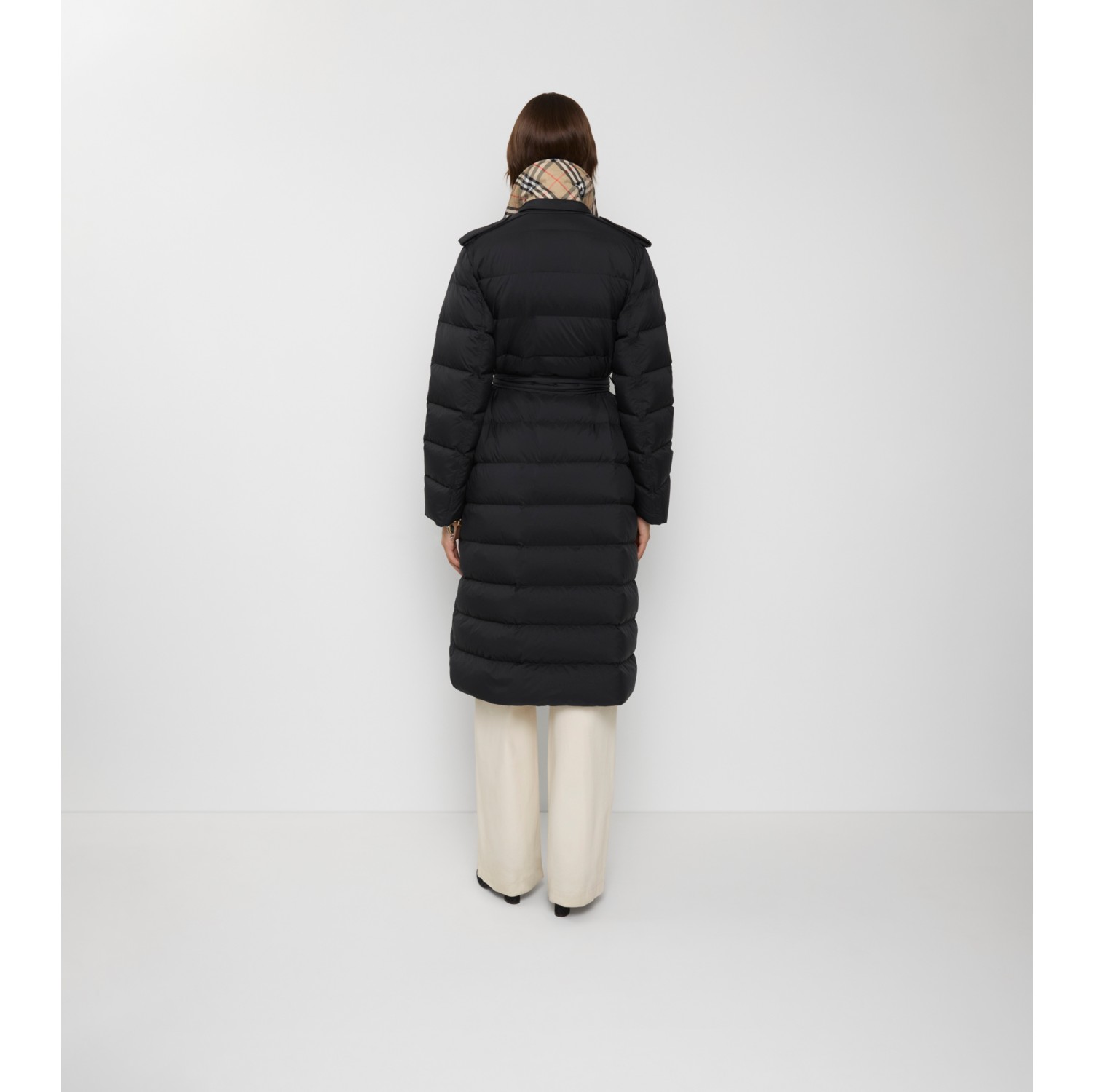Long Nylon Hooded Puffer Coat