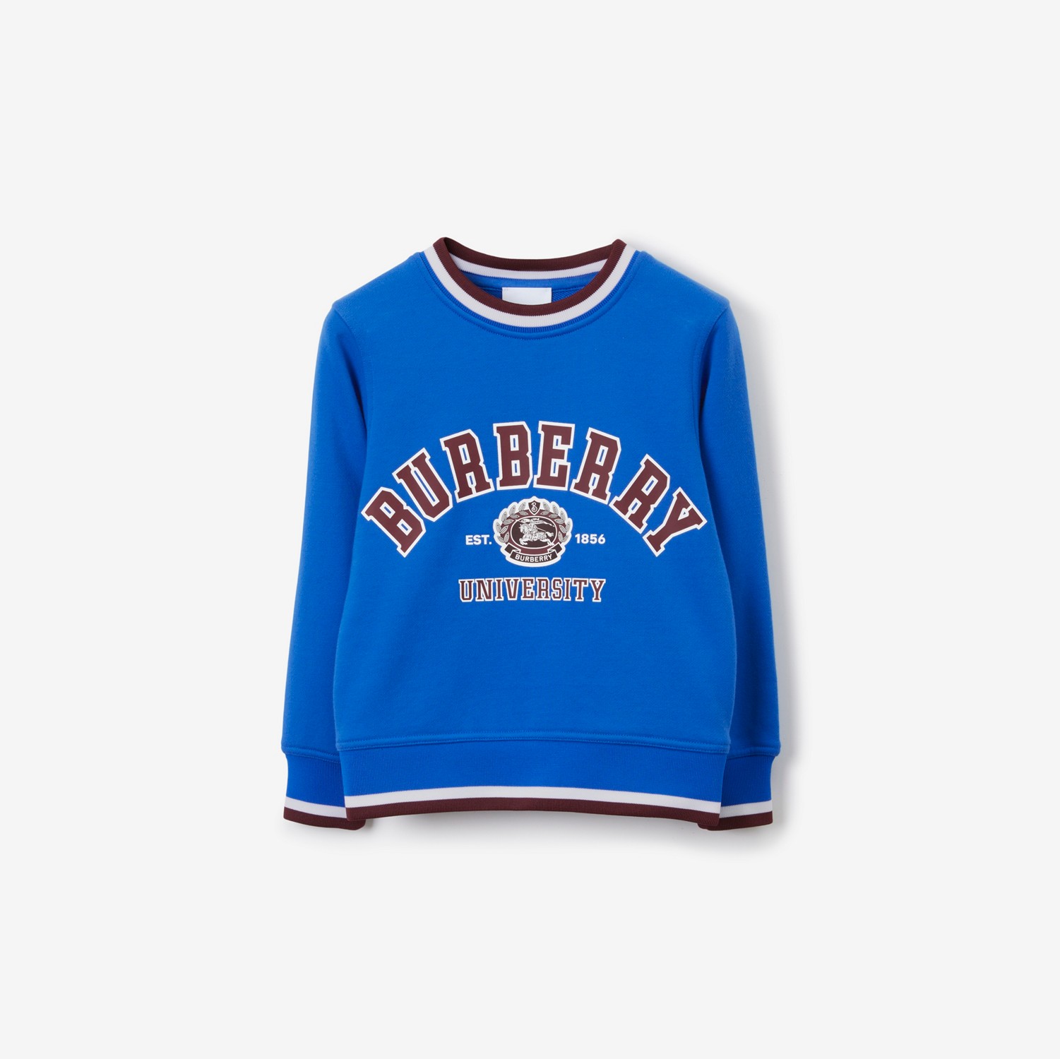Sweat-shirt en coton à motif campus (Bleu Toile) | Site officiel Burberry®