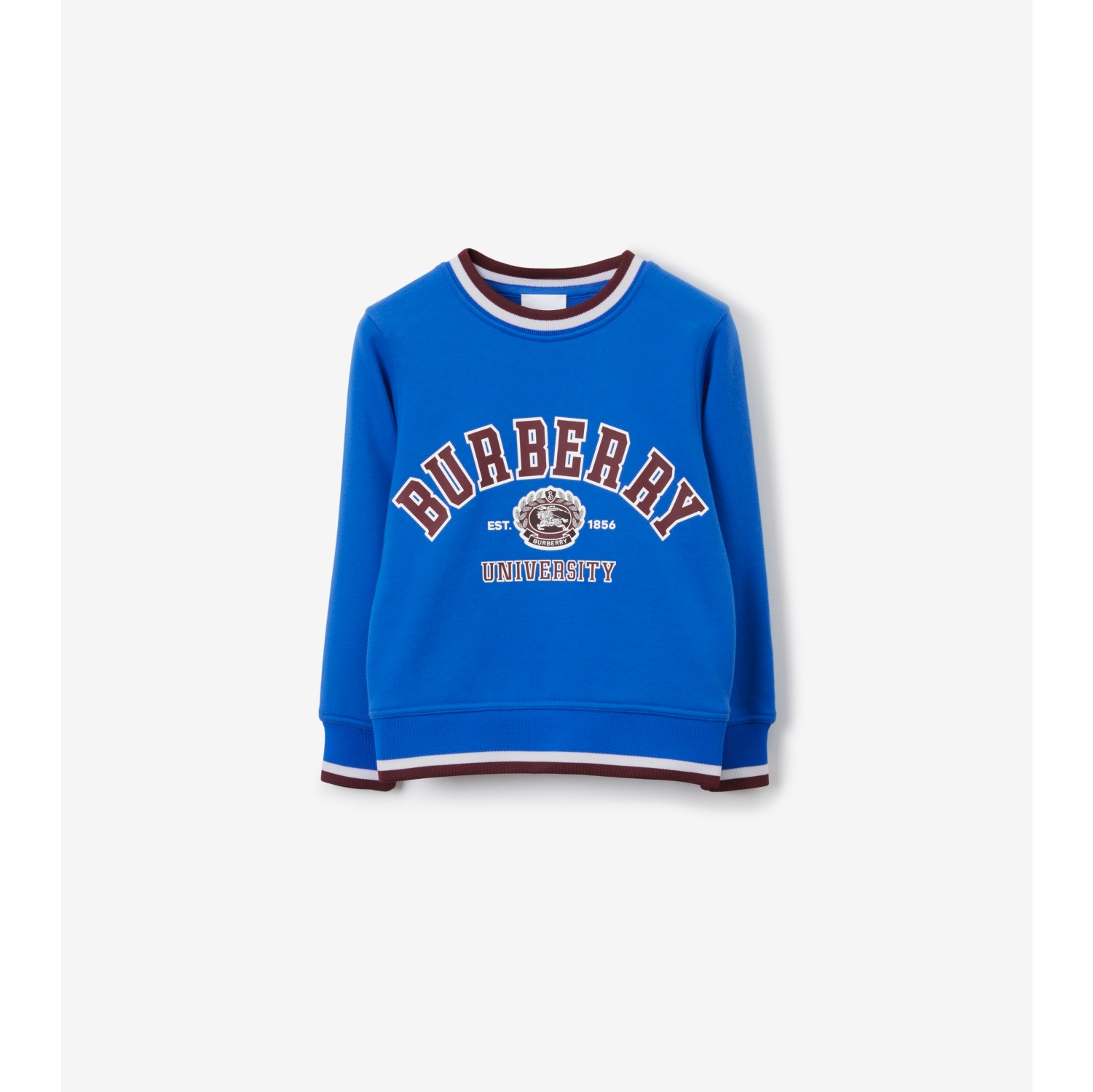 College Graphic Cotton Sweatshirt in Canvas Blue | Burberry® Official