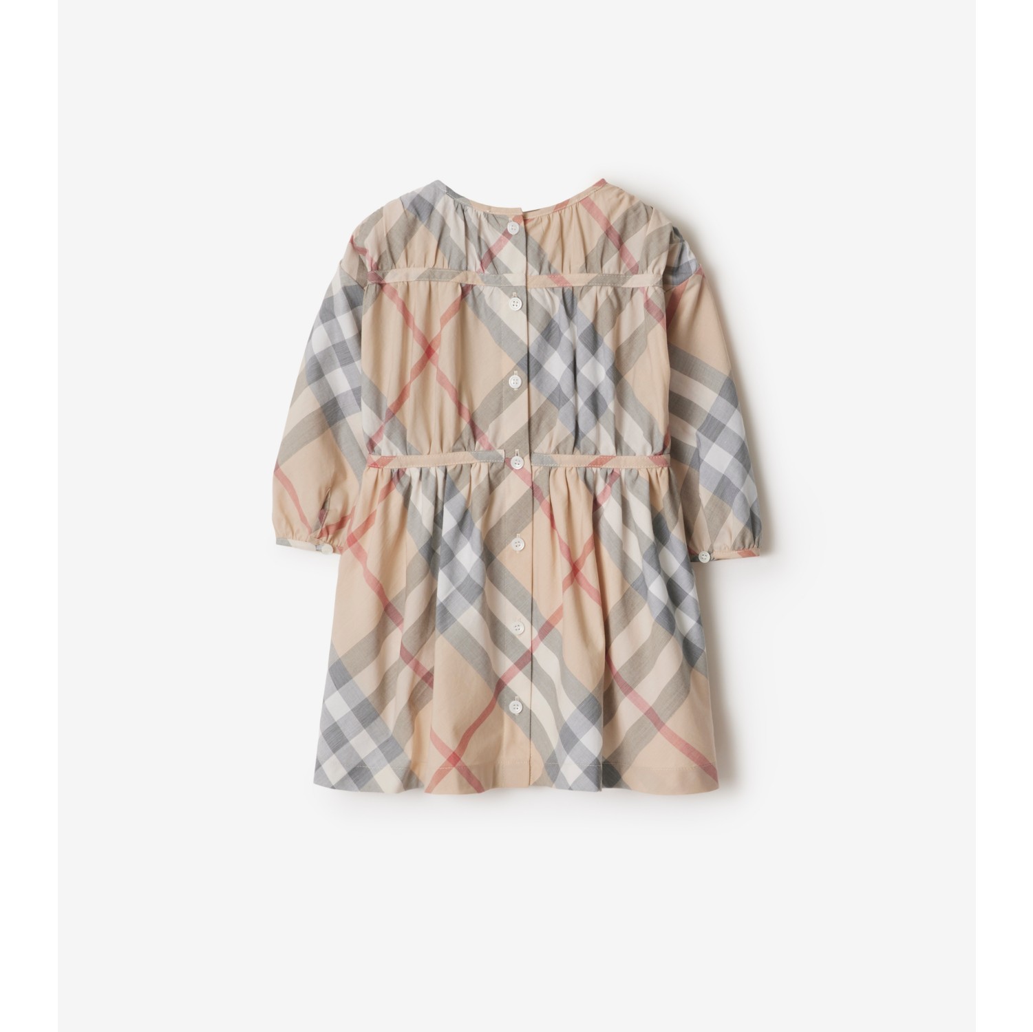 Check Cotton Dress in Pale stone Burberry Official