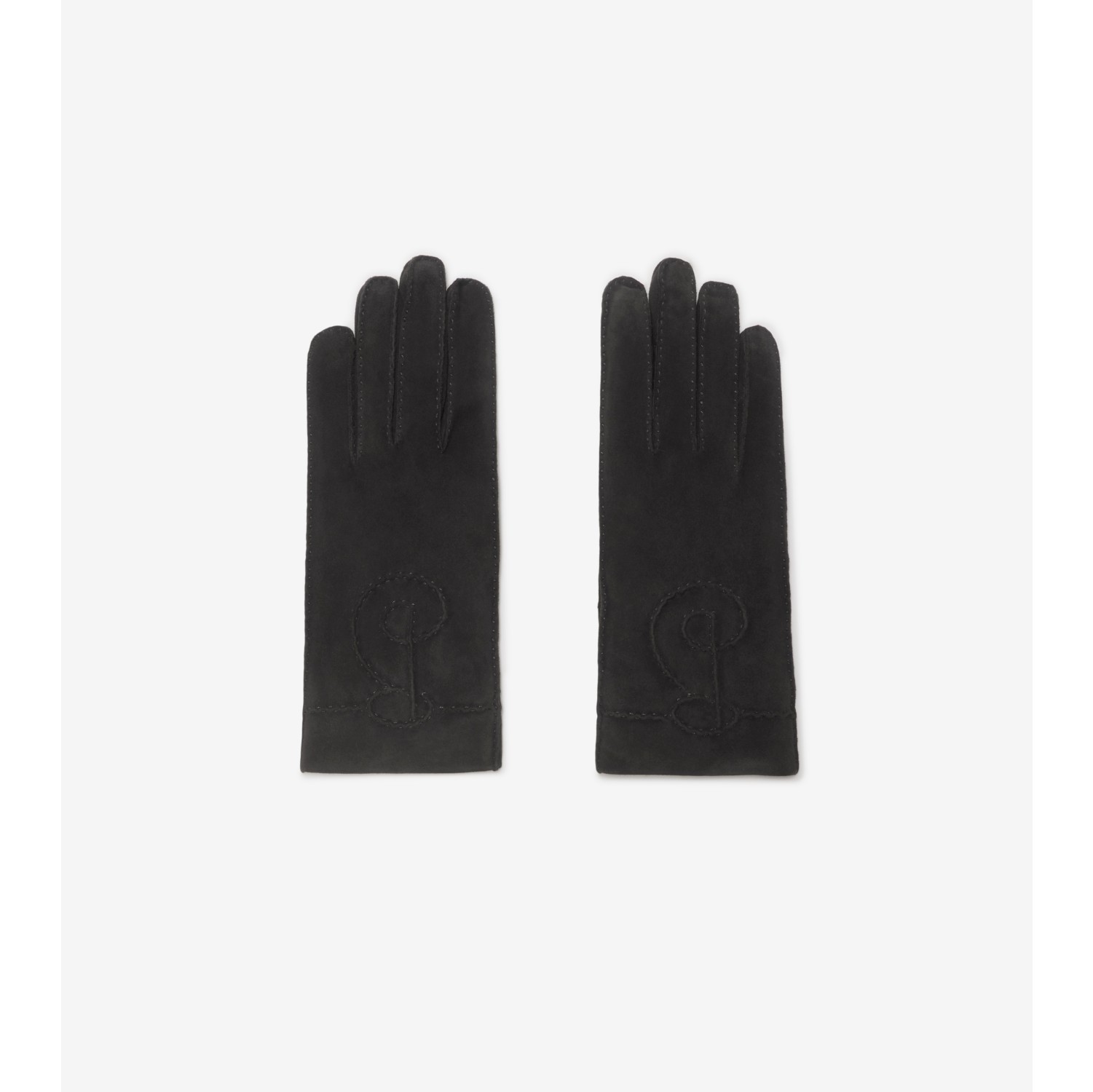 B Charm Suede Gloves in Peat Women Burberry Official